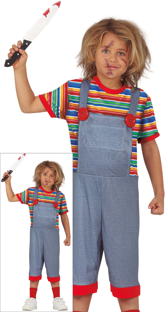 Costume Chucky Bambino Unisex Bambola Assassina Cinema Horrora  1