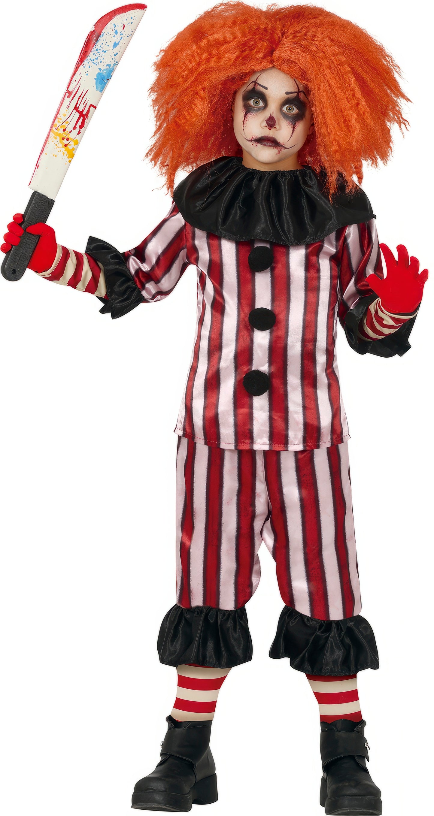 Costume Clown Boy con Camisa e Pantalon 3
