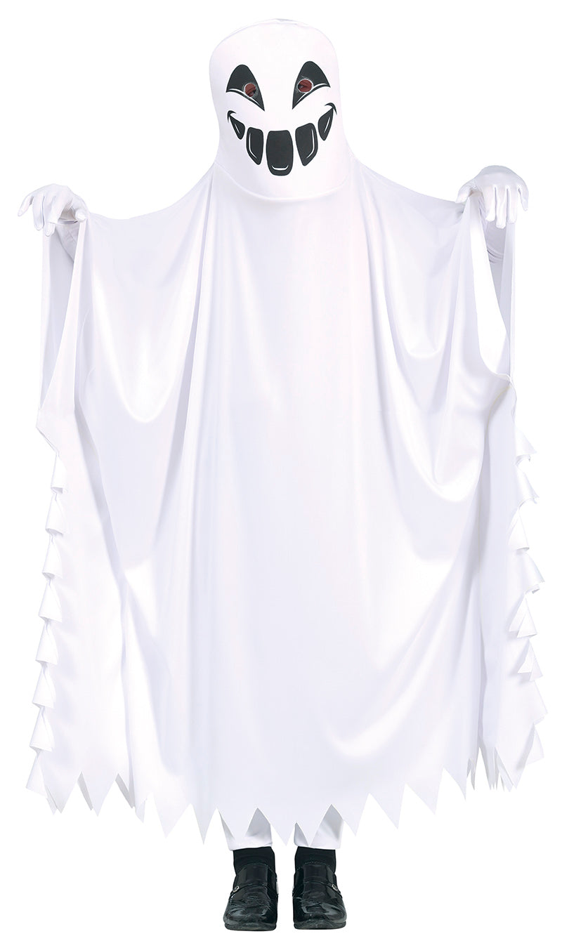 Costume Fantasma Bianco Horror Tunica con Cappuccio Bambino Halloween 3
