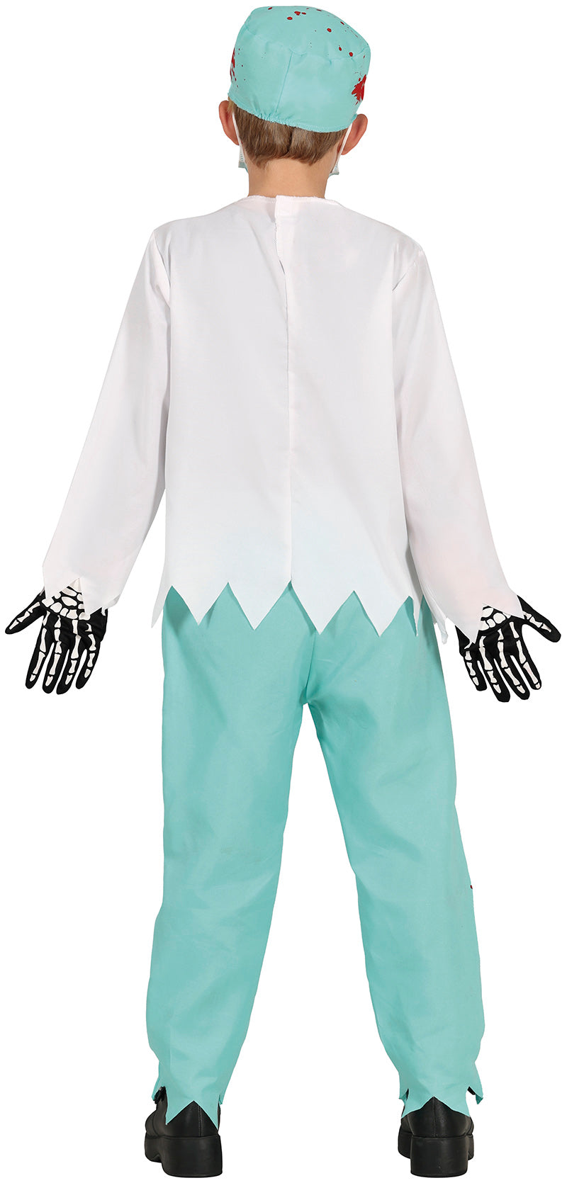 Costume Scheletro Medico Zombie con Camiseta, Chaqueta, Gorro, Mascarilla e Pantalon 4