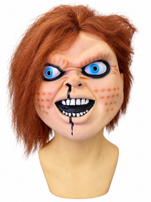 Maschera in Lattice Chucky Replica Deluxe Bambola Assassina Intera con Parrucca