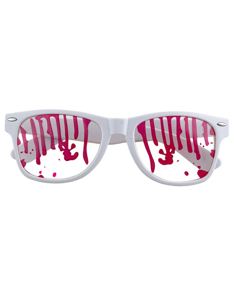 occhiali con schizzi di sangue