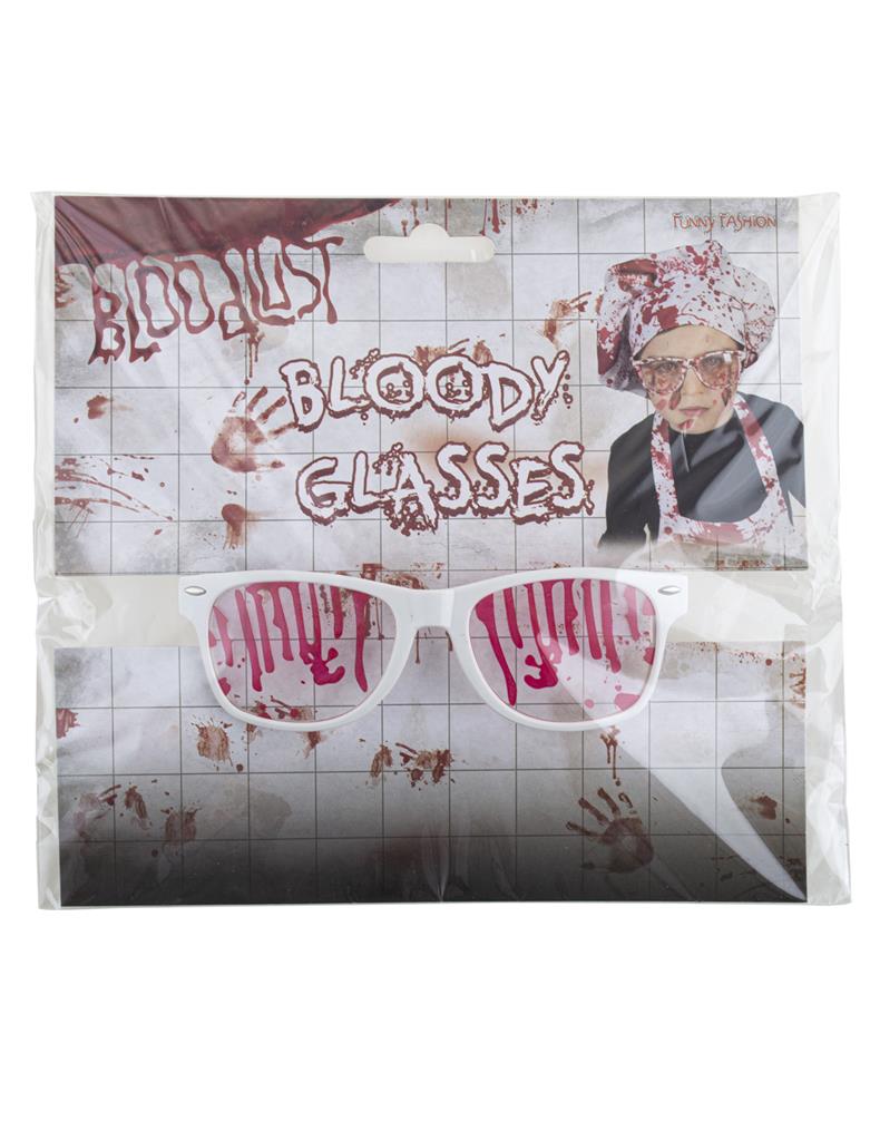 occhiali con schizzi di sangue