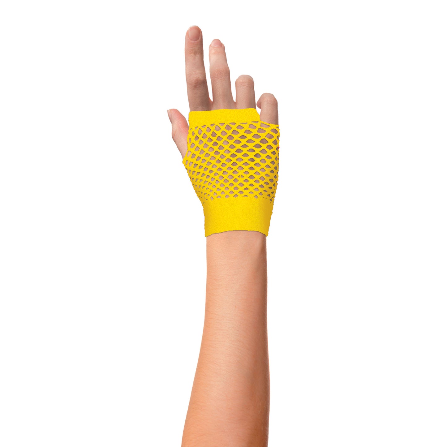 Guanti a Rete Fluo Mano senza Dita Colore Neon