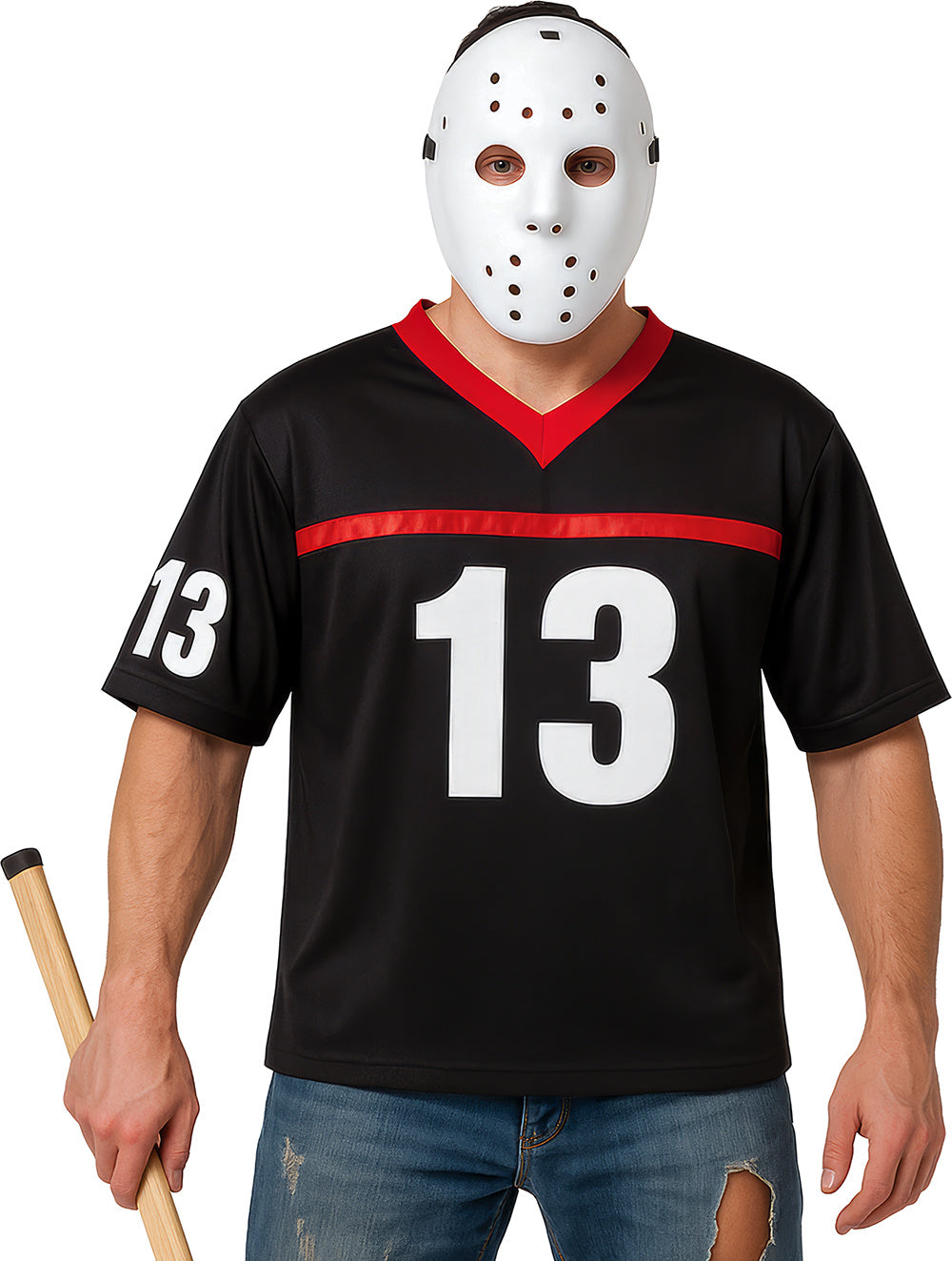 Costume Uomo Jason Adulto Hockey Con Maschera Rigida Venerdi 13
