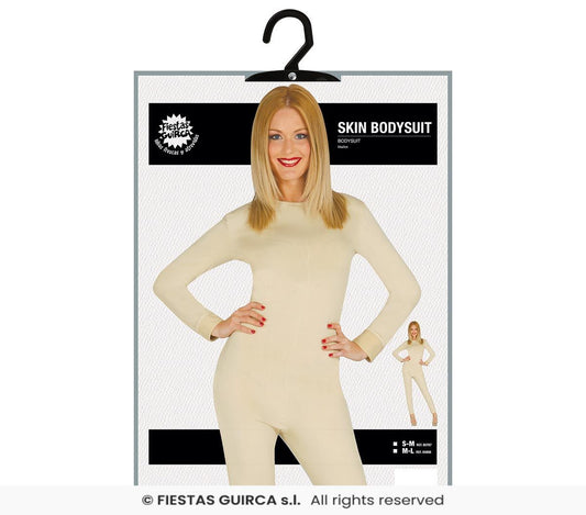 Costume Donna Tuta Intera Color Carne Effetto Nudo