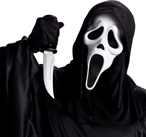 Set Maschera e Coltello Ghost Face Originale Scream Classica Horror Halloween