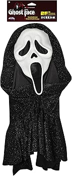Maschera in Lattice 25° Anniversario Scream con Cappuccio Glitterato Originale Ghost Face Gusto Vaniglia