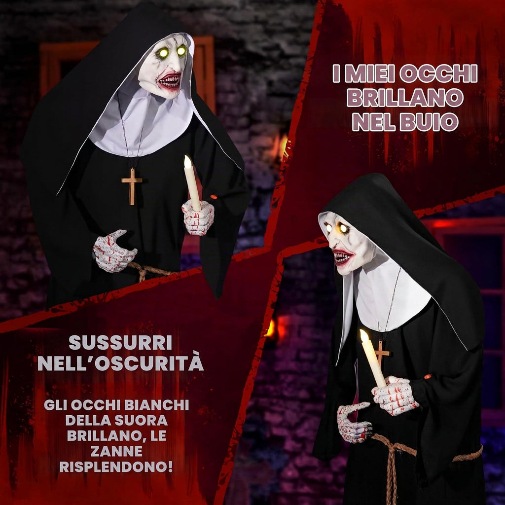 The Nun Valak Suora Horror con Luce Suono e Movimento Animatronica 1,83m