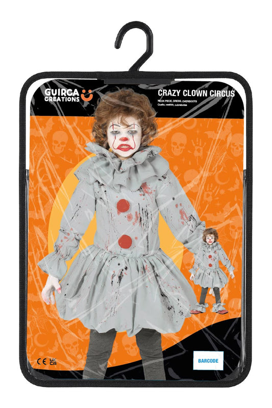 Costume Ragazzo Pagliaccio con Cubrebotas, Cuello e Vestido 5