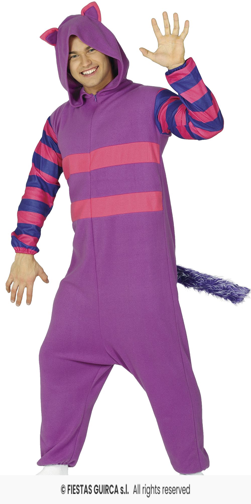 Costume Tuta Intera Pigiama Adulto Stregatto Alice Nel Paese Delle Meraviglie