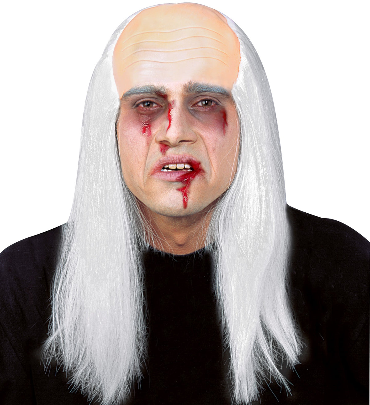 calotta zombie capelli bianchi lunghi