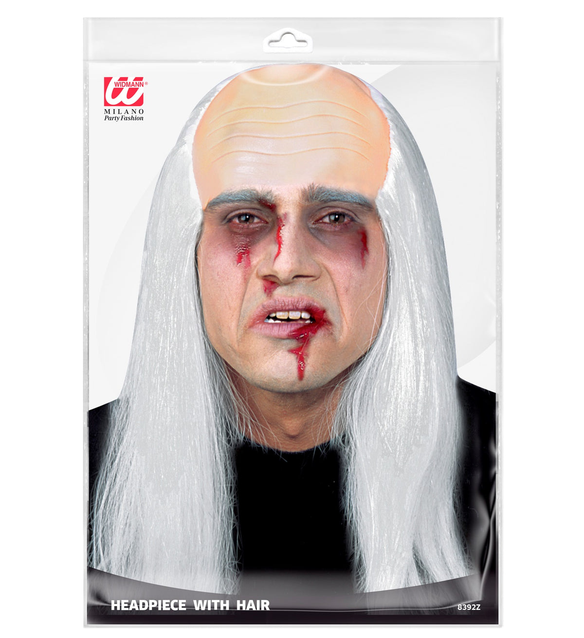 calotta zombie capelli bianchi lunghi