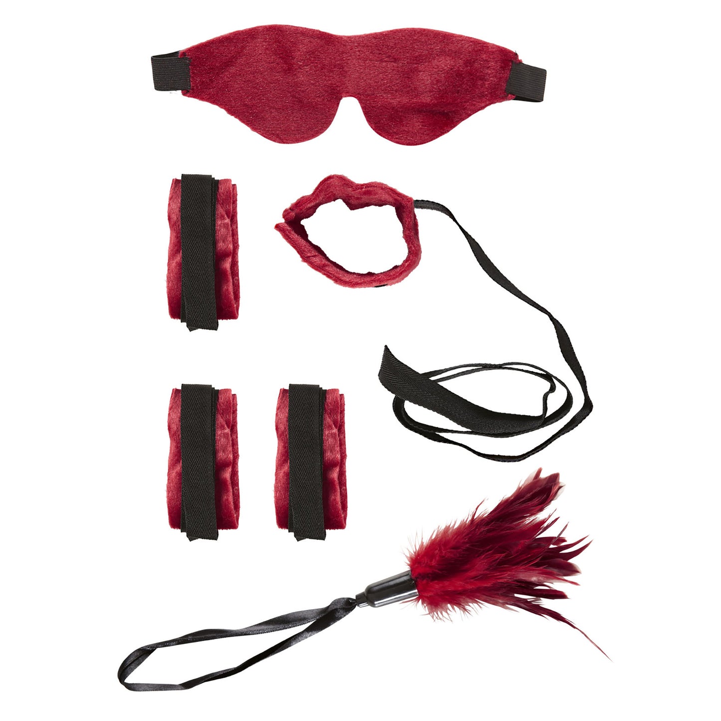 Set Erotico Bondage con Bende per Polsi e Caviglie Benda per Occhi e Piume Addio al Celibato Feste Sexy