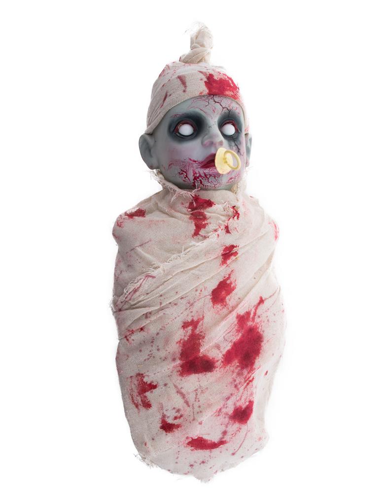 Baby Neonato Fantasma che Piange Horror con Luce e Suono Decorazione Prop 50cm