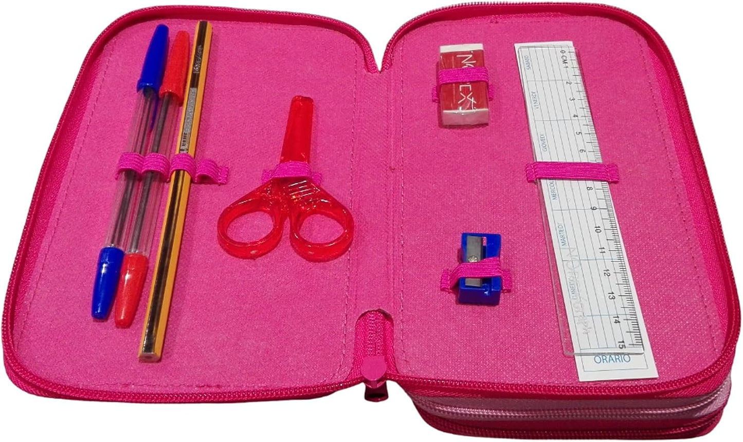 Astuccio 3 Zip Barbie Unicorno Originale Mattel Completo 44 Pezzi Giotto Scuola