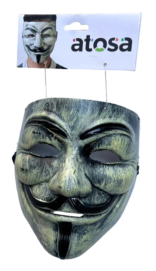 Maschera V per Vendetta Anonymous PVC rigida con Elastico