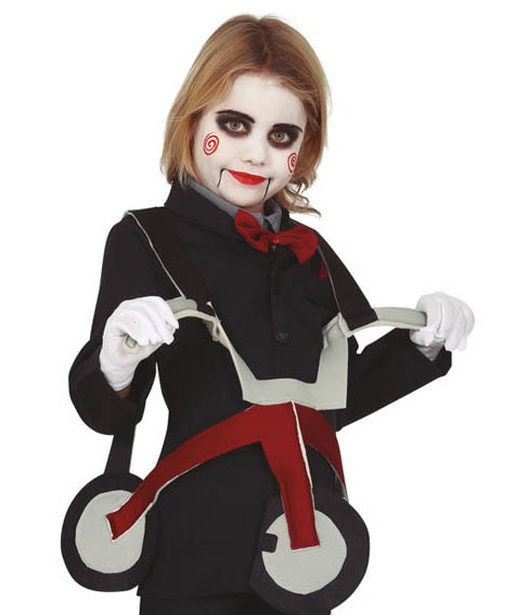 Costume Bambino Saw Enigmista con Triciclo Halloween Cinema