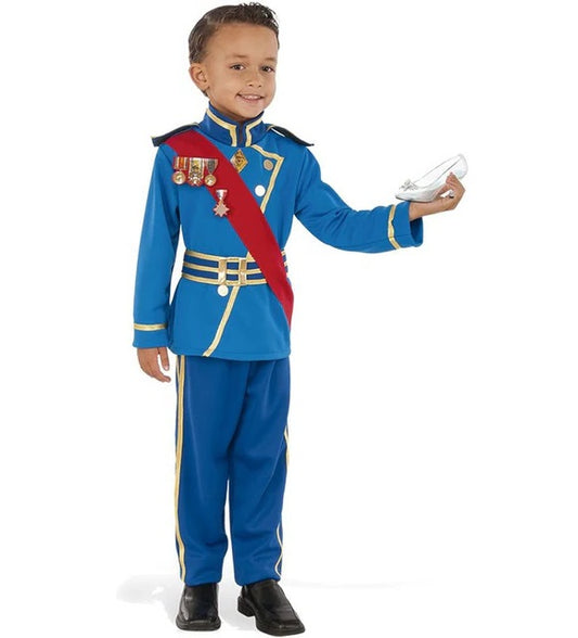 Costume Principe Azzurro Reale con Fascia Rossa Bambino