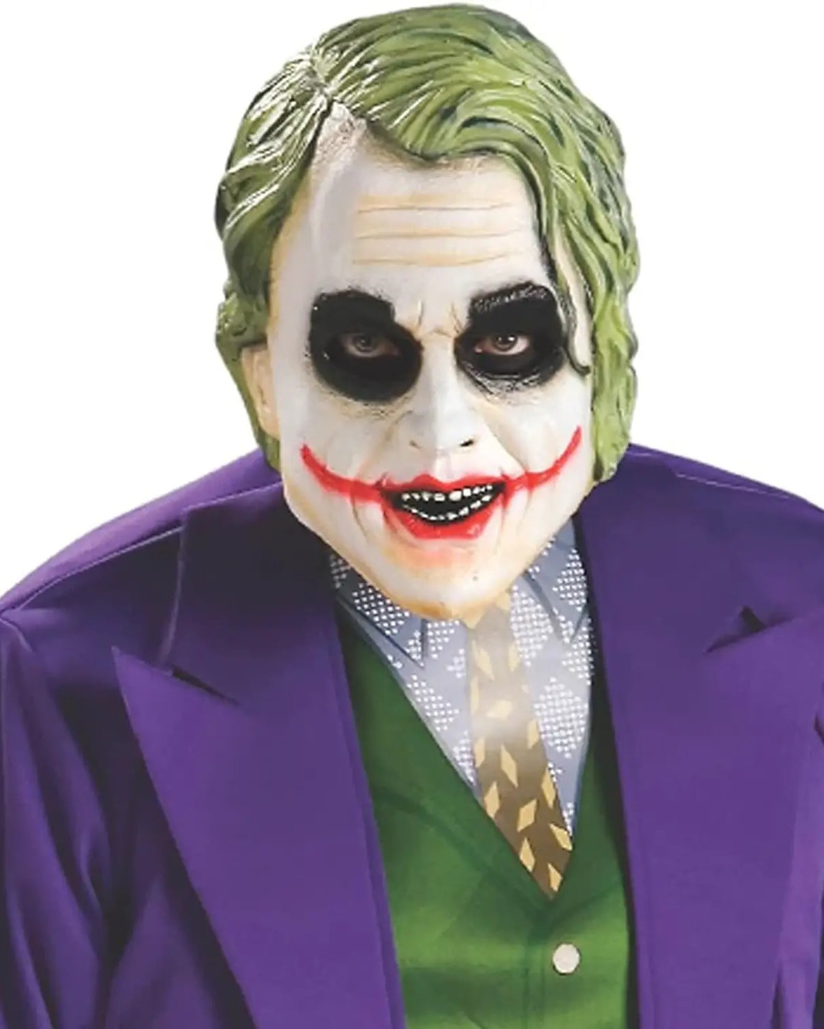 Costume Joker DC Adulto con Maschera in Lattice e Giacca con Interni Stampati Batman Cavaliere Oscuro