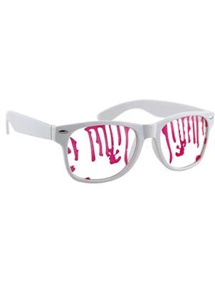 Occhiali Horror Bianchi con Sangue Rosso Halloween