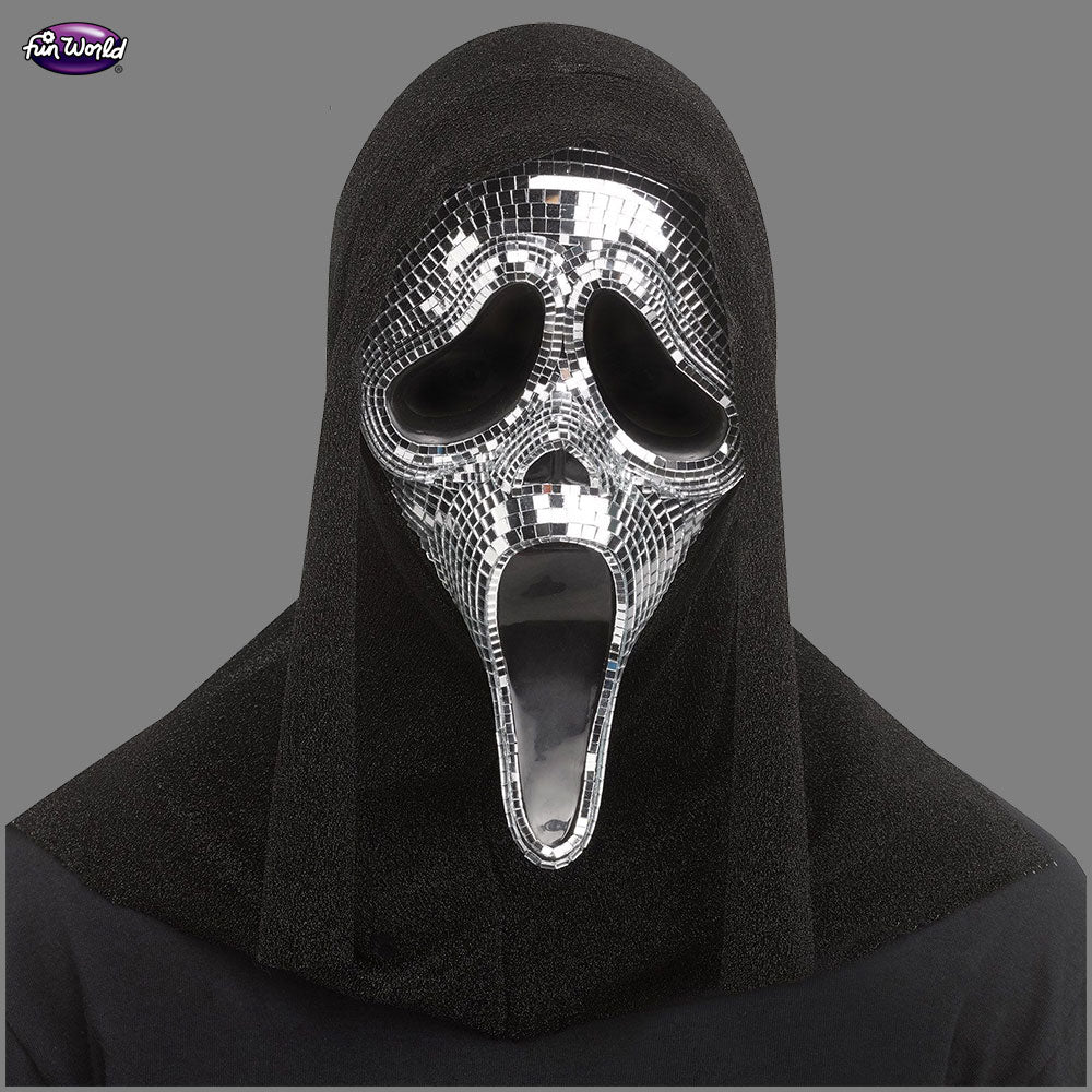 Maschera Ghost Face Scream Disco Originale Mirror Specchiata Silver