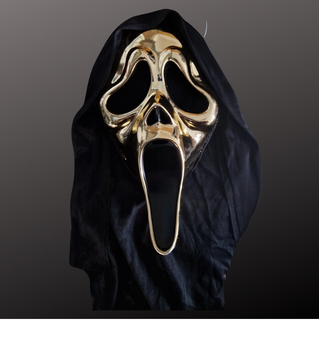 Maschera Ghost Face Scream Originale Cromata Oro Gold