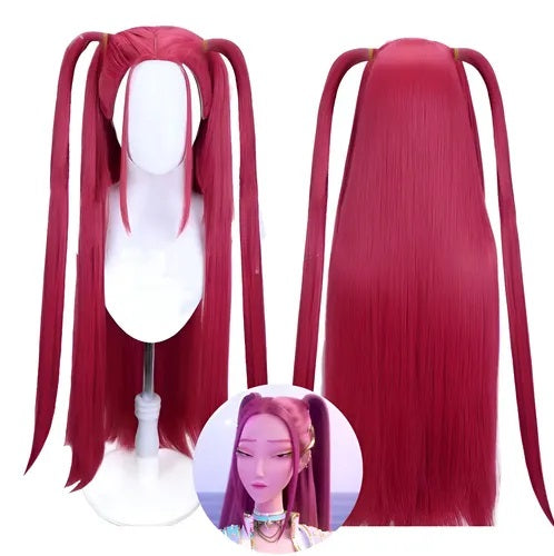Parrucca Deluxe Cosplay Mira KPop Huntrix Demon Hunter Regolabile