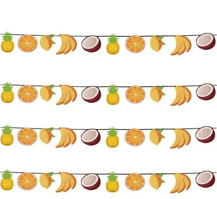 Ghirlanda Festone con Frutta Mista Bandierine Hawaii Pool Party 300cm