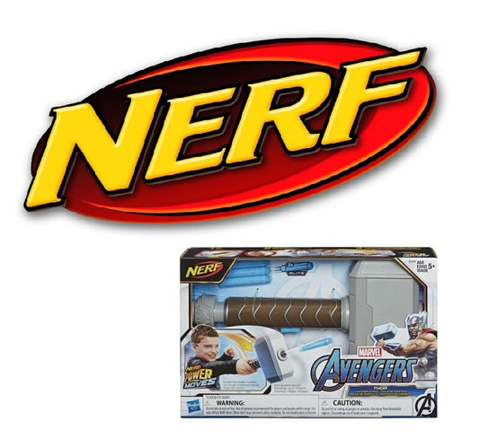 Martello Thor Nerf Power Moves Originale Marvel con Due Proiettili Hasbro