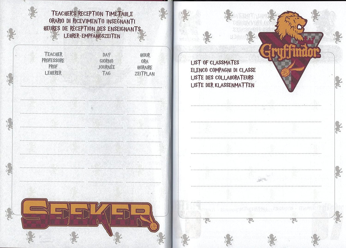 Diario Harry Potter Grifondoro Agenda Scuola Originale Wizarding World