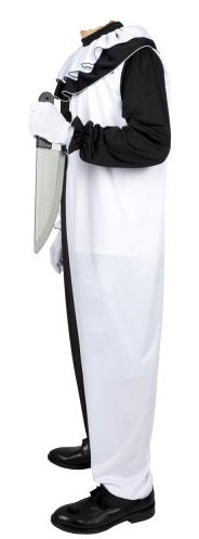 Costume Art Clown Terrificante Bianco e Nero Tuta Pagliaccio Horror Adulto