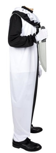 Costume Art Clown Terrificante Bianco e Nero Tuta Pagliaccio Horror Adulto