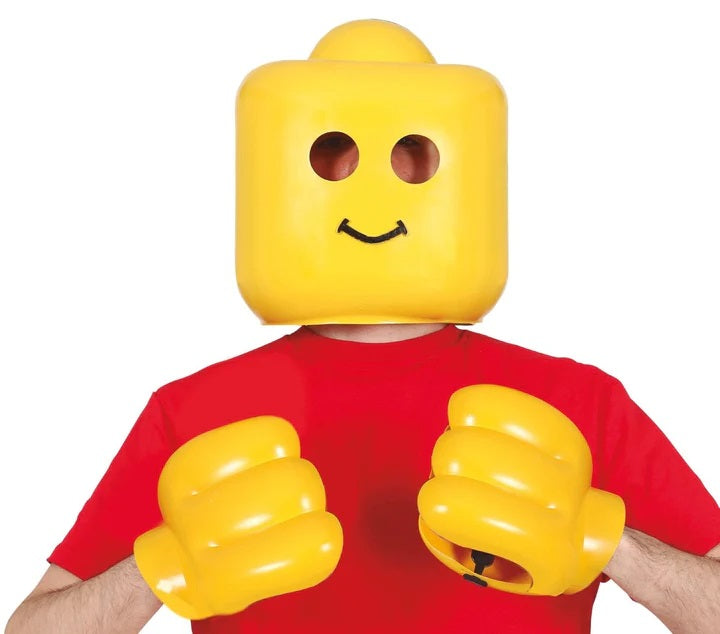 Set Lego Giallo Maschera e Mani Mattoncino Giocattolo