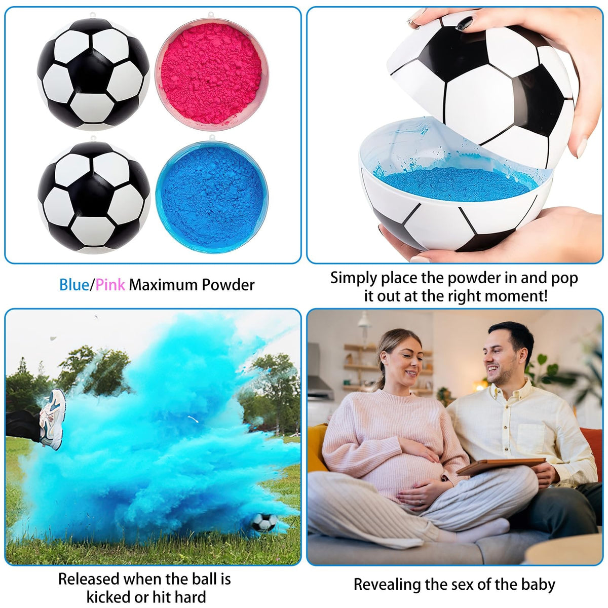 Palla da Calcio Boy or Girl Gender Reveal Maschio o Femmina Baby Shower 15cm