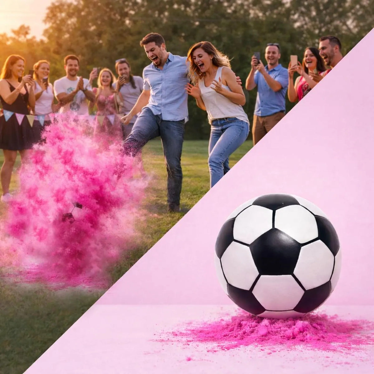Palla da Calcio Boy or Girl Gender Reveal Maschio o Femmina Baby Shower 15cm