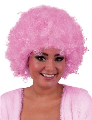 Parrucca Hippie Afro Rosa