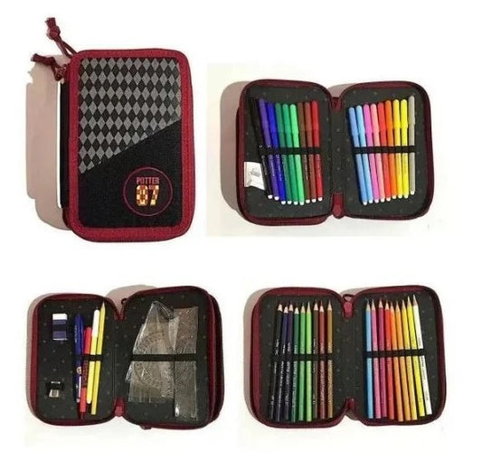 Astuccio 3 Zip Harry Potter Originale Wizarding World Completo 45 Pezzi Giotto