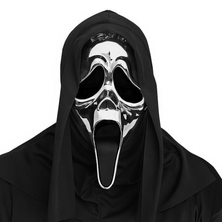 Maschera Ghost Face Scream Originale Cromata Argento Silver