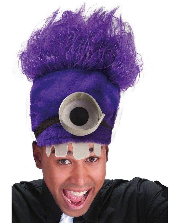 Copricapo Evil Minions Viola Cattivissimo Me Cappello in Tessuto Taglia Unica Bambino
