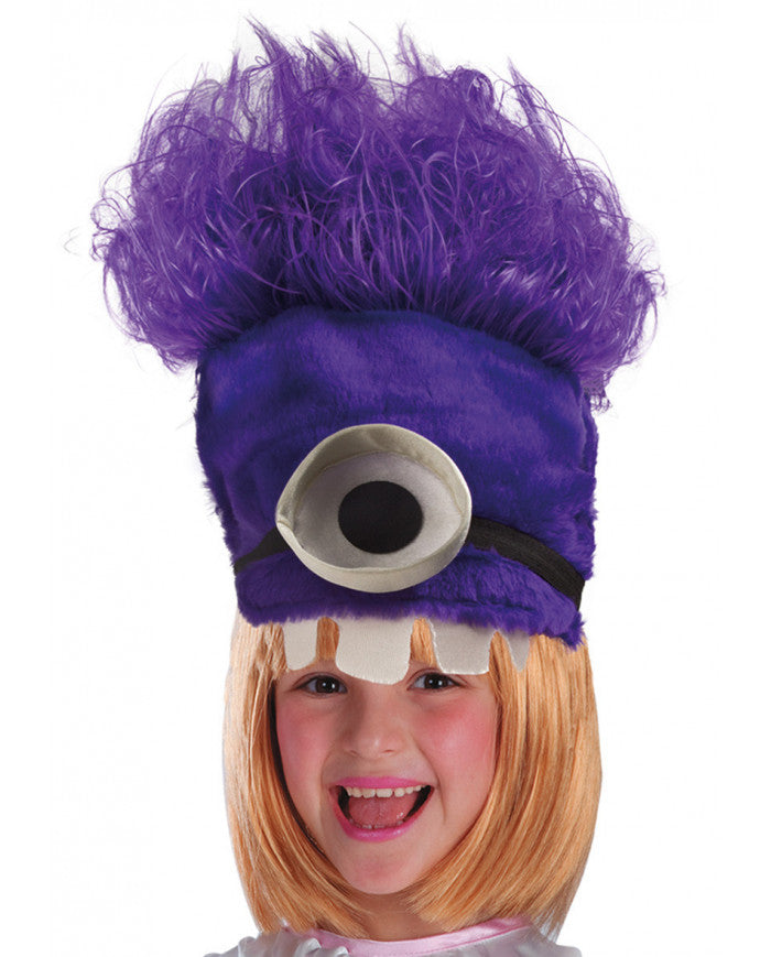 Copricapo Evil Minions Viola Cattivissimo Me Cappello in Tessuto Taglia Unica Bambino