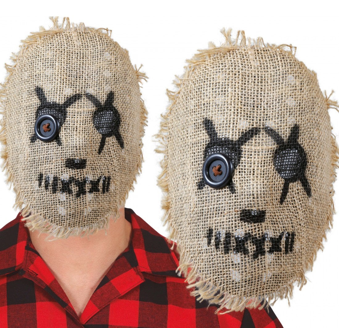 Maschera Voodoo Juta Spaventapasseri Horror Contadino Bambola di Pezza