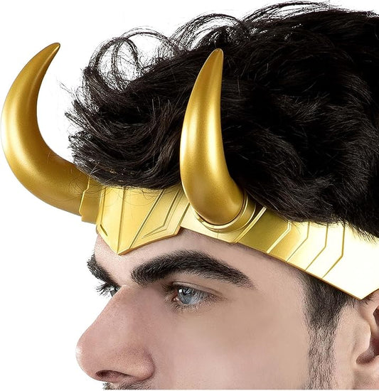 Corona Loki Oro con Corna Originale Marvel Thor Adulto