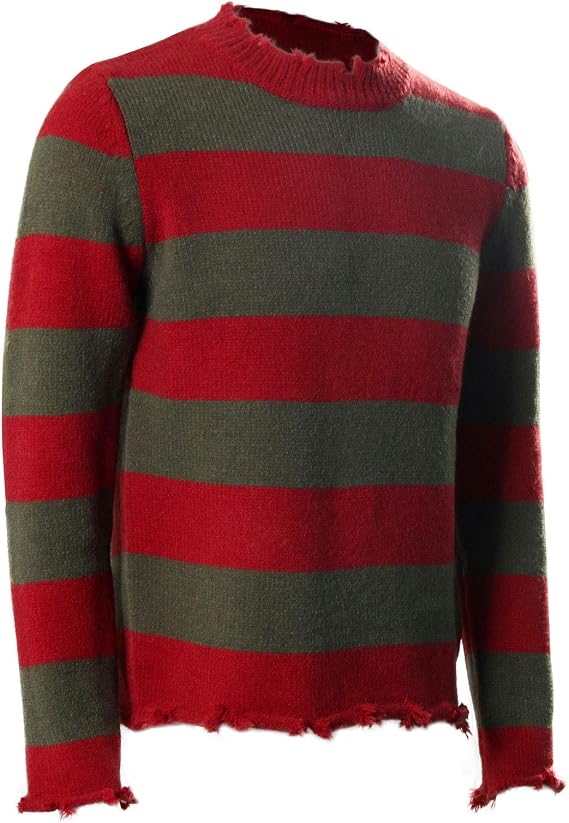 Maglione a Righe Lavorato a Maglia Originale Freddy Krueger Nightmare Costume Cosplay Adulti