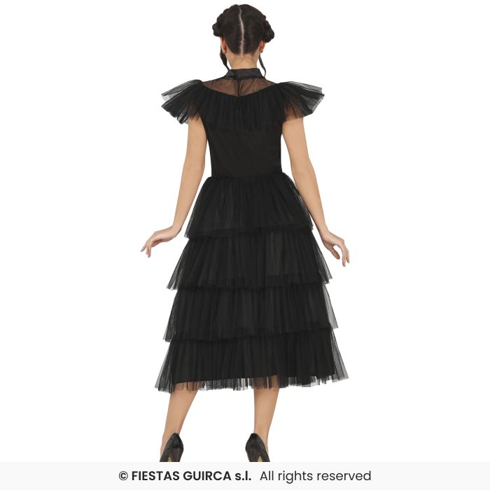 Costume Adulta Mercoledì Versione Ballo Famiglia Addams