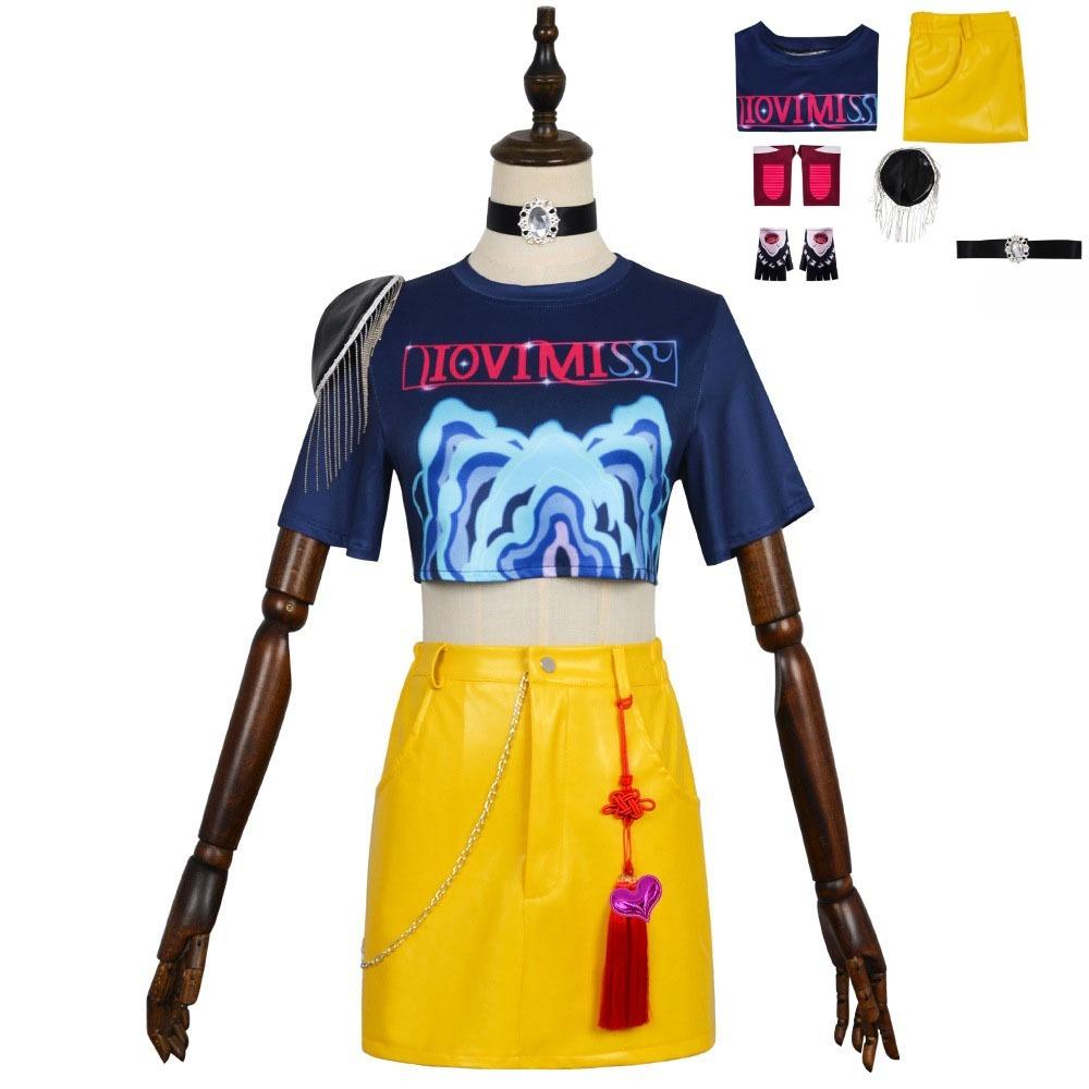 Costume Deluxe Kpop Huntrix Demon Hunters Mira con Accessori e Gioielli