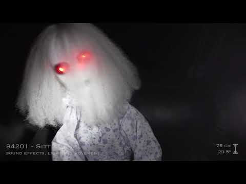 Fantasma Bambina che Trema Horror con Luce Suono e Movimento Animatronica alto 75cm