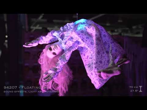 Fantasma Bambina Horror Fluttuante con Luce Suono e Movimento alto 70cm
