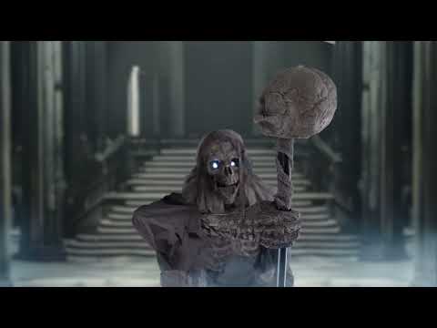 Mostro Scheletro con Calderone Horror con Luce Suono e Movimento Animatronica alto 1,6m