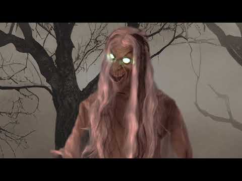 Fantasma Bianco Horror con Luce Suono e Movimento Animatronica alto 1,82m